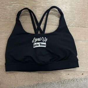 lululemon athletica Black Sports Bra with White Text